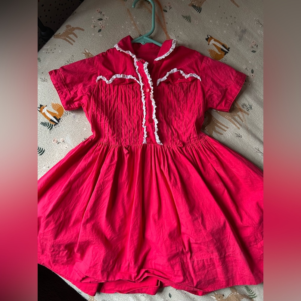 Vintage red handmade dress